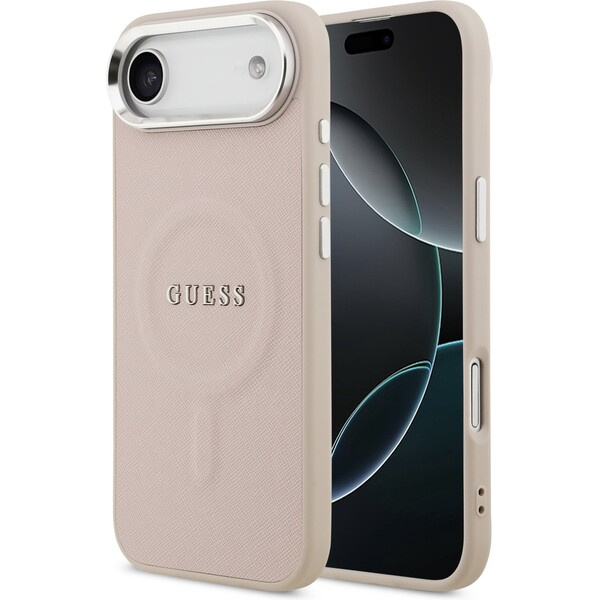 Guess PU Saffiano MagSafe kryt iPhone Air růžový