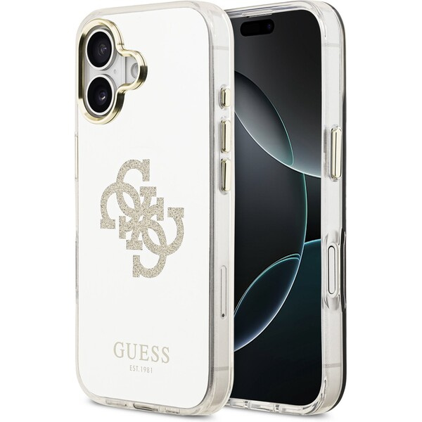 Guess PC/TPU Mirror 4G Glitter Logo MagSafe kryt iPhone 17 zlatý