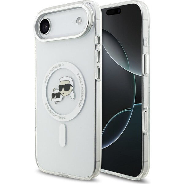 Karl Lagerfeld IML K&CH Heads Metal Frame MagSafe kryt iPhone Air čirý