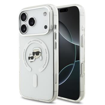 Karl Lagerfeld IML K&CH Heads Metal Frame MagSafe kryt iPhone 17 Pro čirý