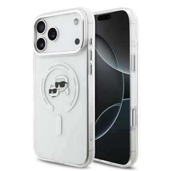 Karl Lagerfeld IML K&CH Heads Metal Frame MagSafe kryt iPhone 17 Pro Max čirý