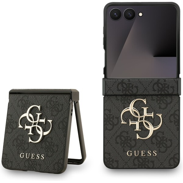 Guess PU 4G Metal Logo kryt Samsung Galaxy Z Flip 7 šedý