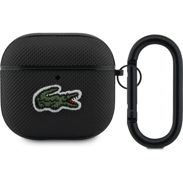 Lacoste Petit Pique Croc Logo Patch pouzdro AirPods 4 černé