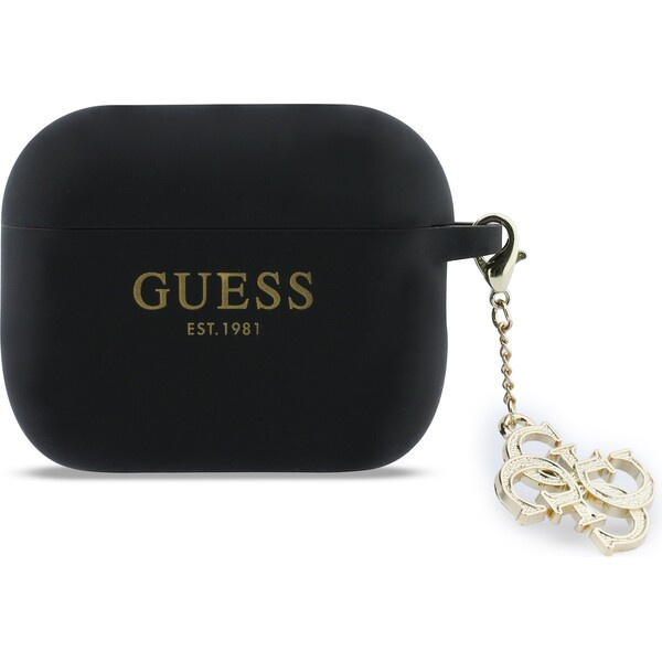 Guess 4G Charm Silikonové pouzdro AirPods Pro 3 černé