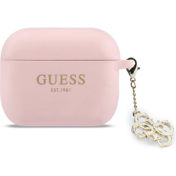 Guess 4G Charm Silikonové pouzdro AirPods Pro 3 růžové