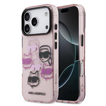 Karl Lagerfeld IML Multi K&CH Heads Zadní Kryt pro iPhone 17 Pro růžový