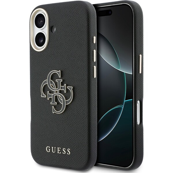 Guess PU Resin Logo kryt iPhone 17 černý