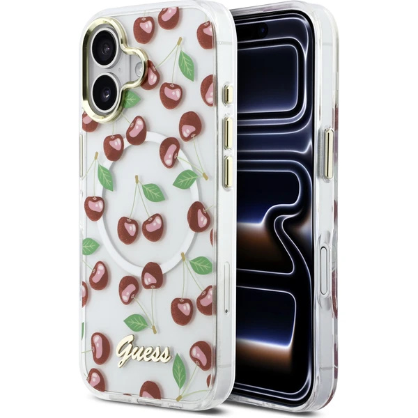 Guess IML Glitter Cherry MagSafe kryt iPhone 17