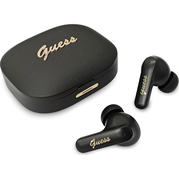 Guess PU Metal Logo TWS bezdrátová sluchátka černá