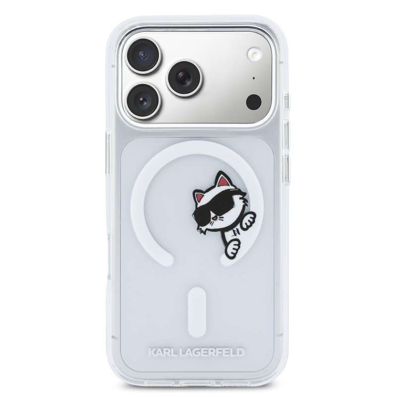 Karl Lagerfeld IML Choupette Peekaboo MagSafe kryt iPhone 17 Pro čirý
