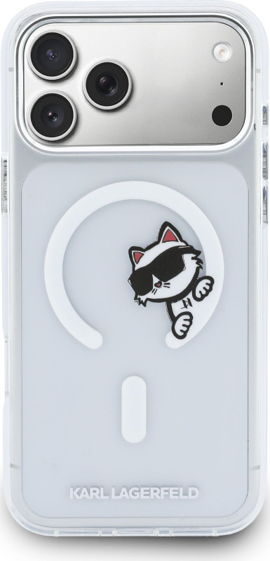 Karl Lagerfeld IML Choupette Peekaboo MagSafe kryt iPhone 17 Pro Max čirý