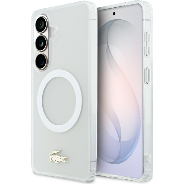 Lacoste PC/TPU Frosted Finish Gold Logo Magnetic kryt Samsung Galaxy S26 bílý