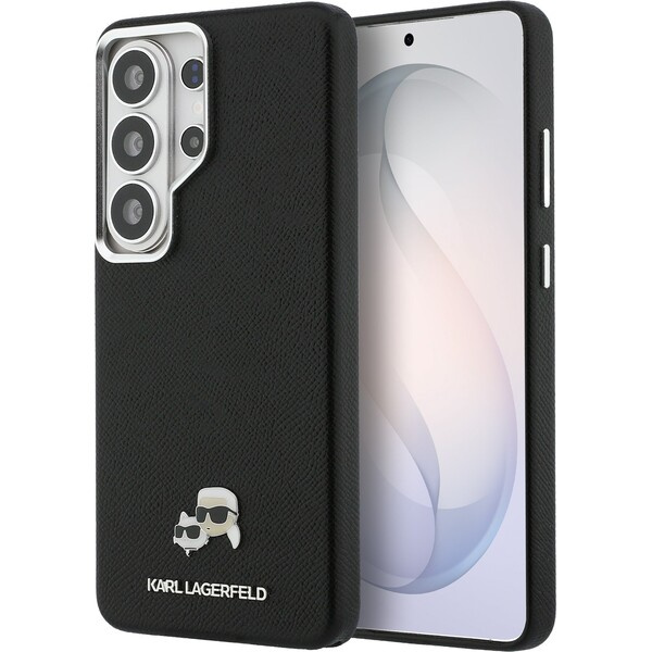 Karl Lagerfeld Grained PU Leather K&CH Heads Magnetic kryt Samsung Galaxy S26 Ultra černý