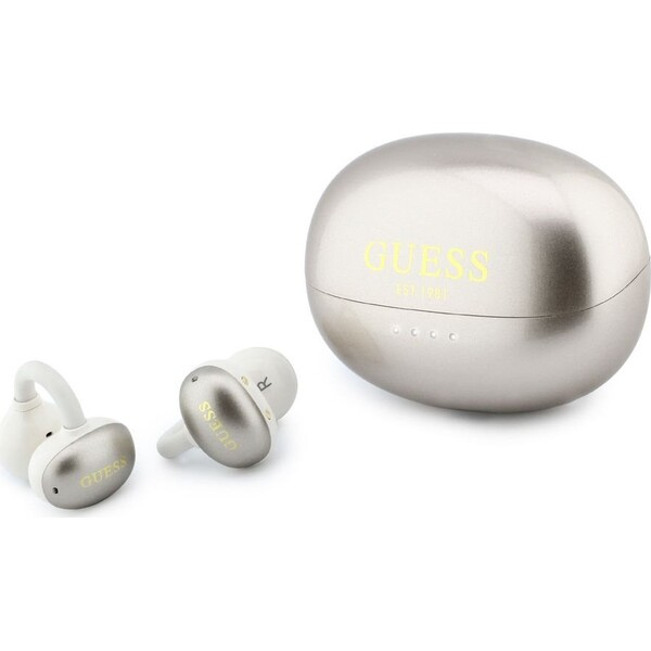 Guess Metallic Finish Classic Logo OWS bezdrátová sluchátka zlatá