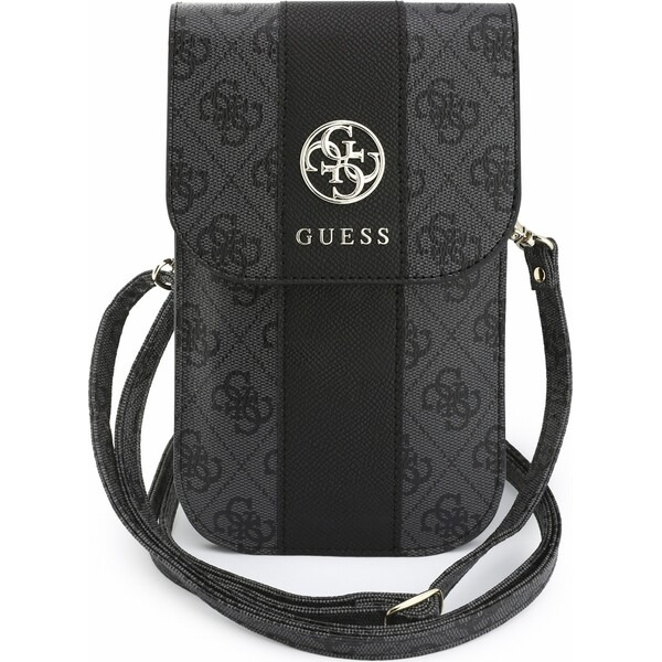 Guess PU 4G Stripe Metal Logo taška na telefon černá