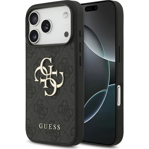 Guess PU 4G Metal Logo kryt iPhone 18 Pro šedý