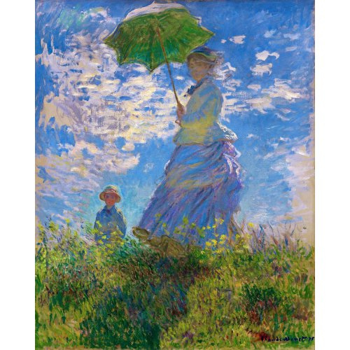 Figured ART Vyšívání křížkové sada - Monet - Žena se slunečníkem 32 x 40 cm