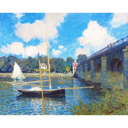 Figured ART Vyšívání křížkové sada  - Monet - Most v Argenteuil 32 x 40 cm