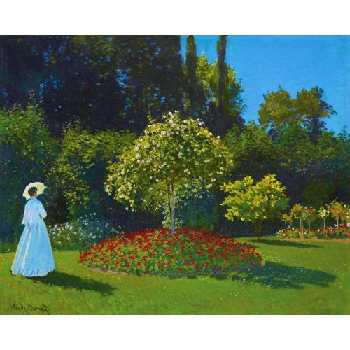 Figured ART Vyšívání křížkové sada - Monet - Dáma v zahradě 32 x 40 cm