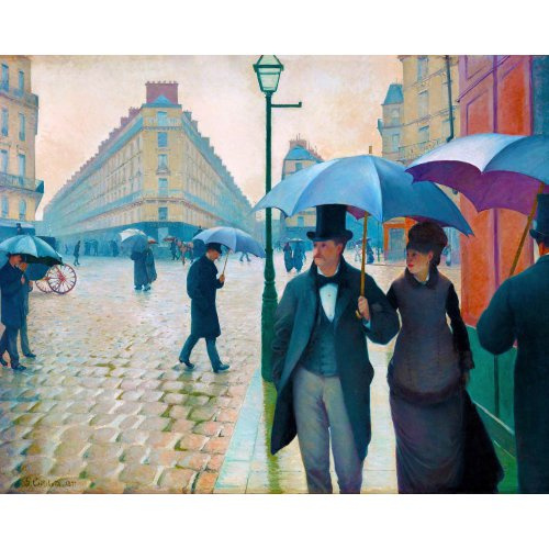 Figured ART Vyšívání křížkové sada - Caillebotte - Deštivý den na pařížské ulici 32 x 40 cm