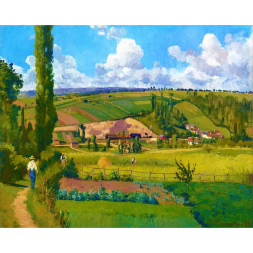 Figured ART Vyšívání křížkové sada - Pissarro - Krajina v Les Pâtis, Pontoise 32 x 40 cm