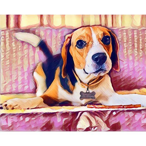 Figured ART Vyšívání křížkové sada - Roztomilý bígl 32 x 40 cm