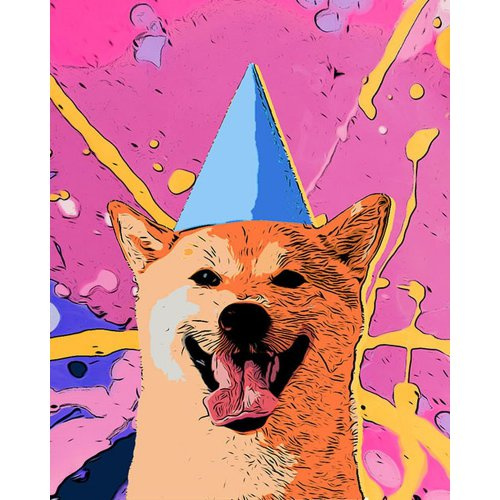 Figured ART Vyšívání křížkové sada - Veselý pes Pop Art 32 x 40 cm