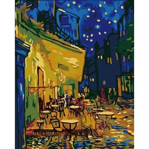 Figured ART Vyšívání křížkové sada  - Van Gogh - Terasa kavárny v noci 32 x 40 cm