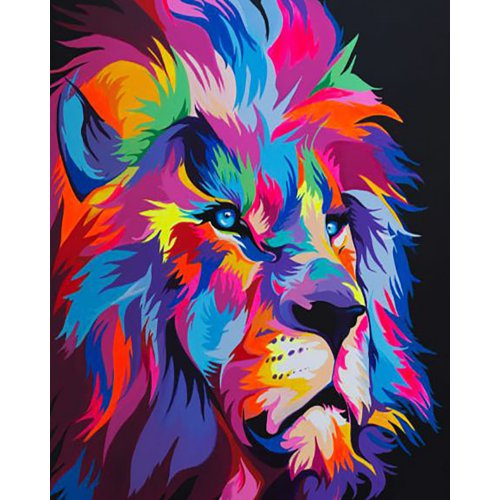 Figured ART Vyšívání křížkové sada  - Lev Pop Art 2 32 x 40 cm