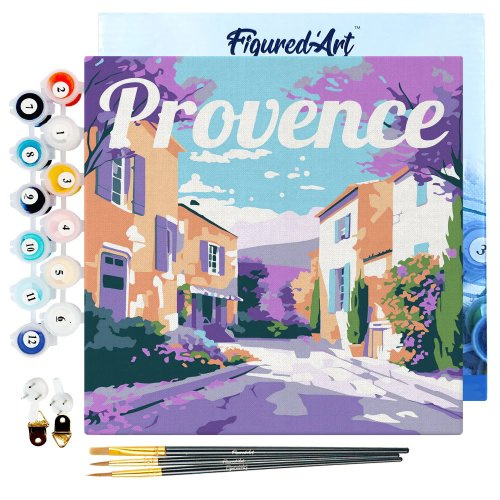 Figured ART Mini malování podle čísel - Travel Poster JARO V PROVENCE 20 x 20 cm na rámu
