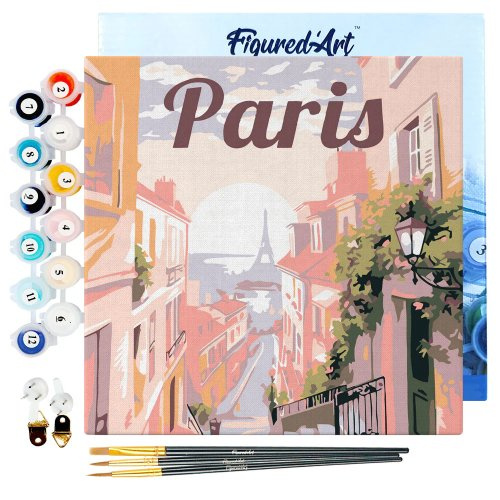 Figured ART Mini malování podle čísel - Travel Poster PARIS 20 x 20 cm na rámu