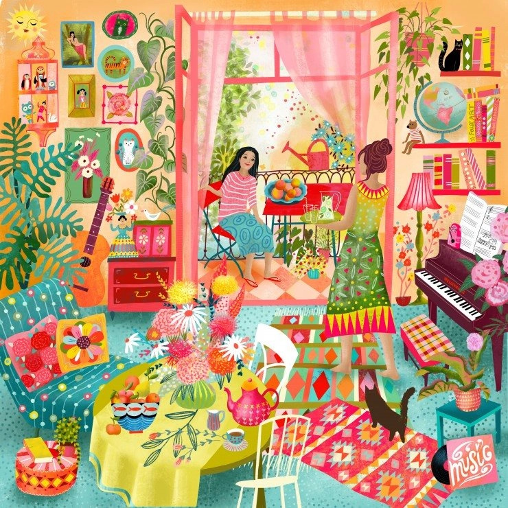 Puzzle Balkón Hudobná miestnosť - puzzle z kategorie 500 - 1000 dílků