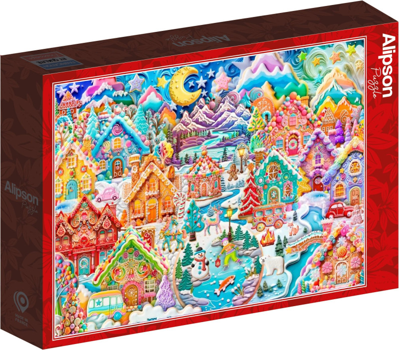 Puzzle Alipson 1500 dílků Barevné perníkové městečko