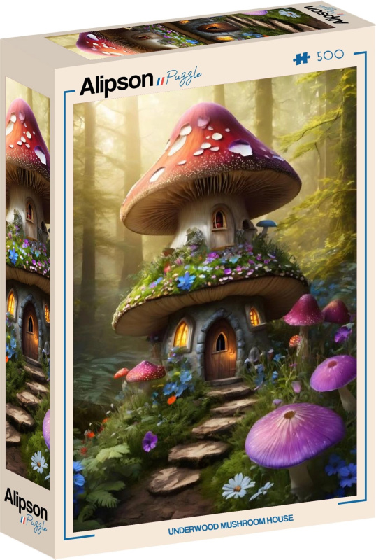 Puzzle Alipson 500 dílků Houbová chaloupka v lese
