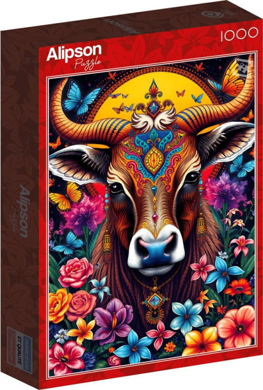 Puzzle kráva a tajemství květin 1000 dílků