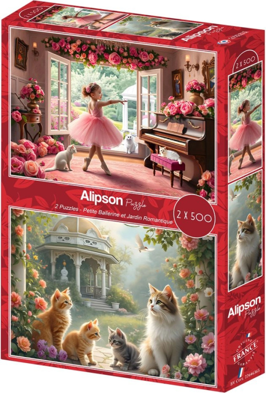 Alipson puzzle Malá balerína a romantická zahrada 2×500 dílků