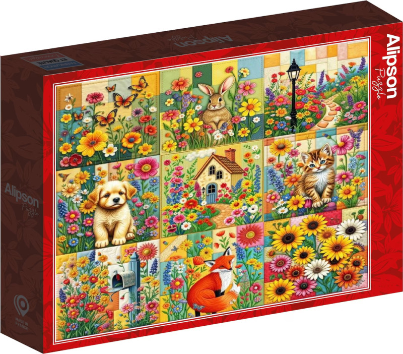 Čtvercové puzzle Alipson 1024 dílků Patchwork venkovských zahrad