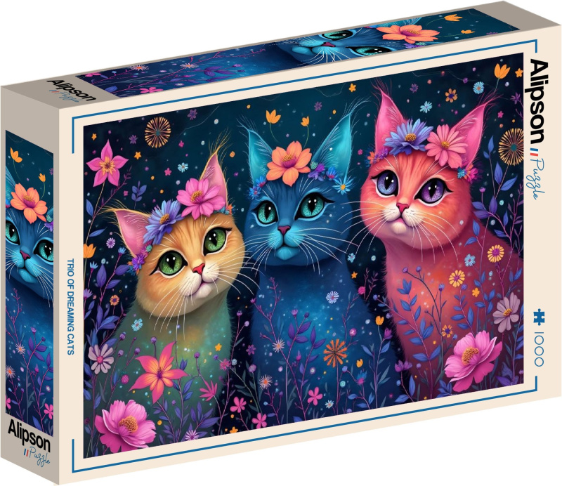 Puzzle Alipson 1000 dílků Trio snících koček