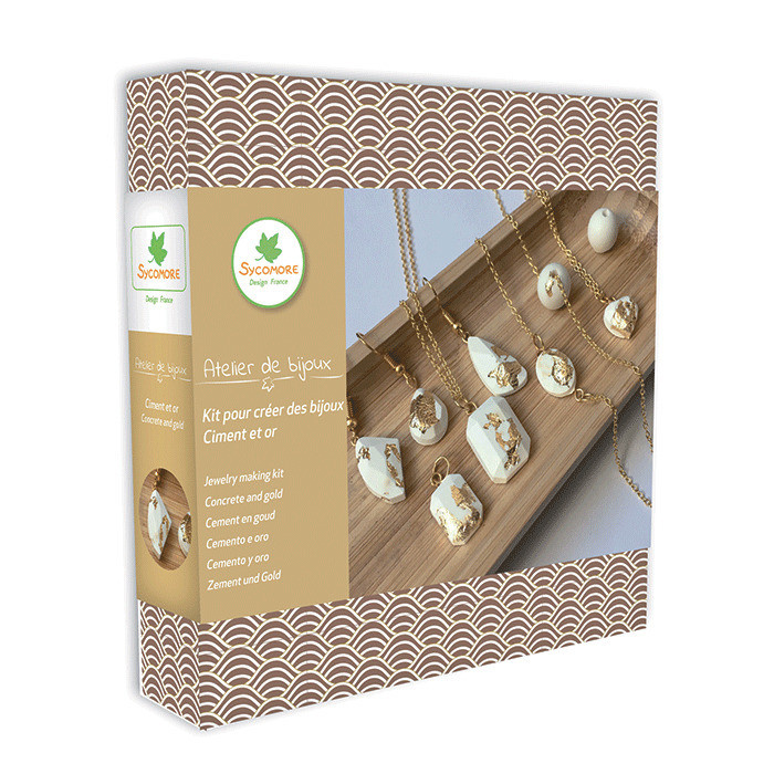 Sycomore kreativní sada na šperky z cementu a zlaté fólie