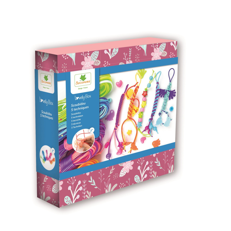 Lovely Box - Kreativní Sada Scoubidou - Zábavné Pletení z Barevných Bužírek