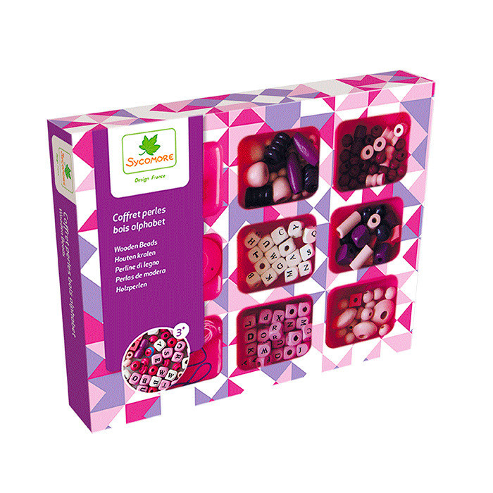 Sada dřevěných korálků Abeceda