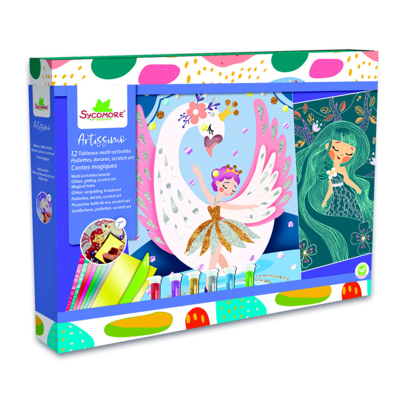 Artissimo XXL kreativní sada – vyškrabování, metalická fólie a třpytky: kouzelné příběhy