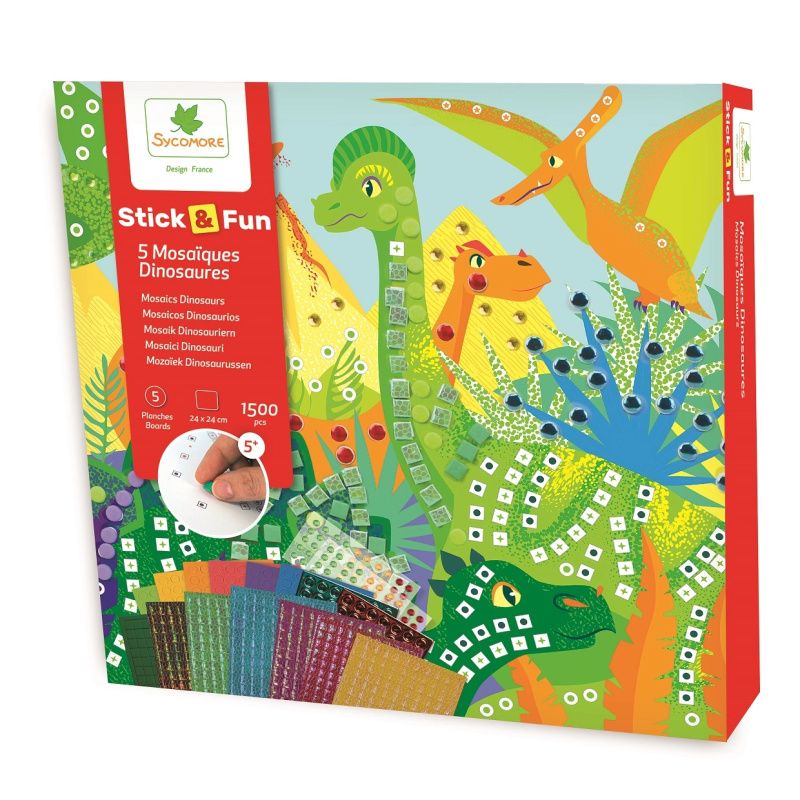 D´arpeje STICK&FUN mozaika 5x Dinosauři