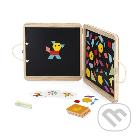 Geometrické tvary (Magnetická tabuľa s magnetkami origami puzzle)