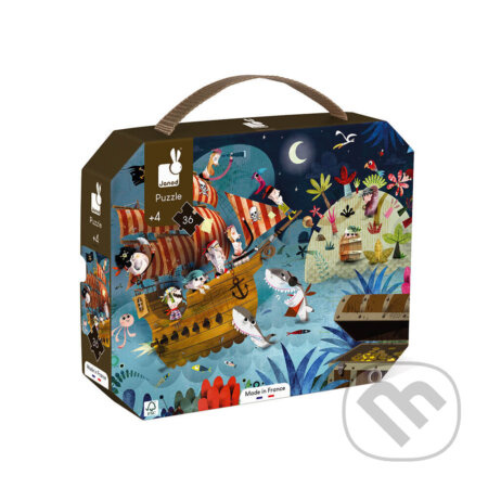 Puzzle v kufříku - Lovci pokladů, 36 dílků (Janod)