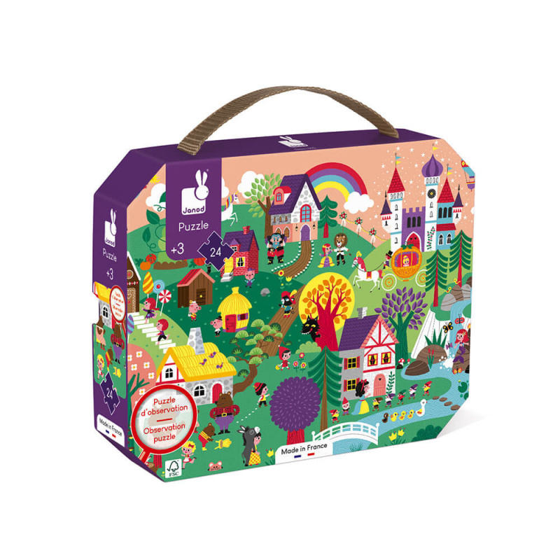 JANOD Pozorovací puzzle v kufříku Pohádky 24 dílků