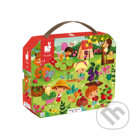 JANOD Puzzle v kufříku Zahrada 36 dílků