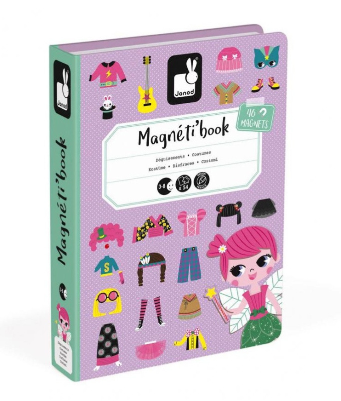 Puzzle magnetické - Kniha, Oblékání dívky (Janod)