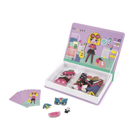 Puzzle magnetické - Kniha, Oblékání dívky (Janod)