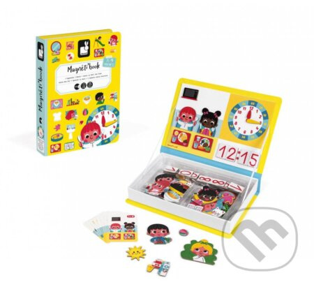 Puzzle magnetické - Kniha, Hodiny (Janod)